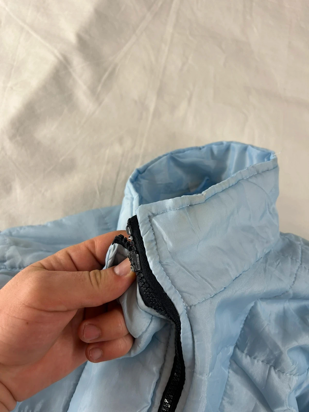 Veste matelassée bleu clair vintage – photo 7